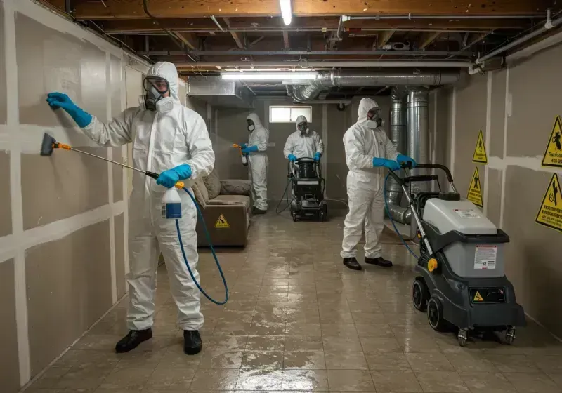 Basement Moisture Removal and Structural Drying process in Mertzon, TX